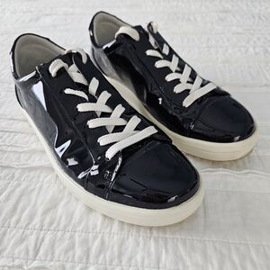 Ecco Soft 7 Mono 2 Patent Leather Lace-Up Casual Sneakers Shoes Women's US 9